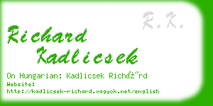 richard kadlicsek business card